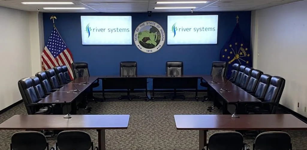 Hearing room with video streaming system